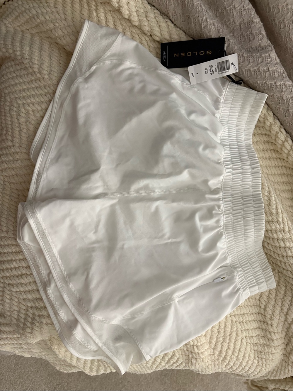 Aritzia White High-Waist Athletic Shorts